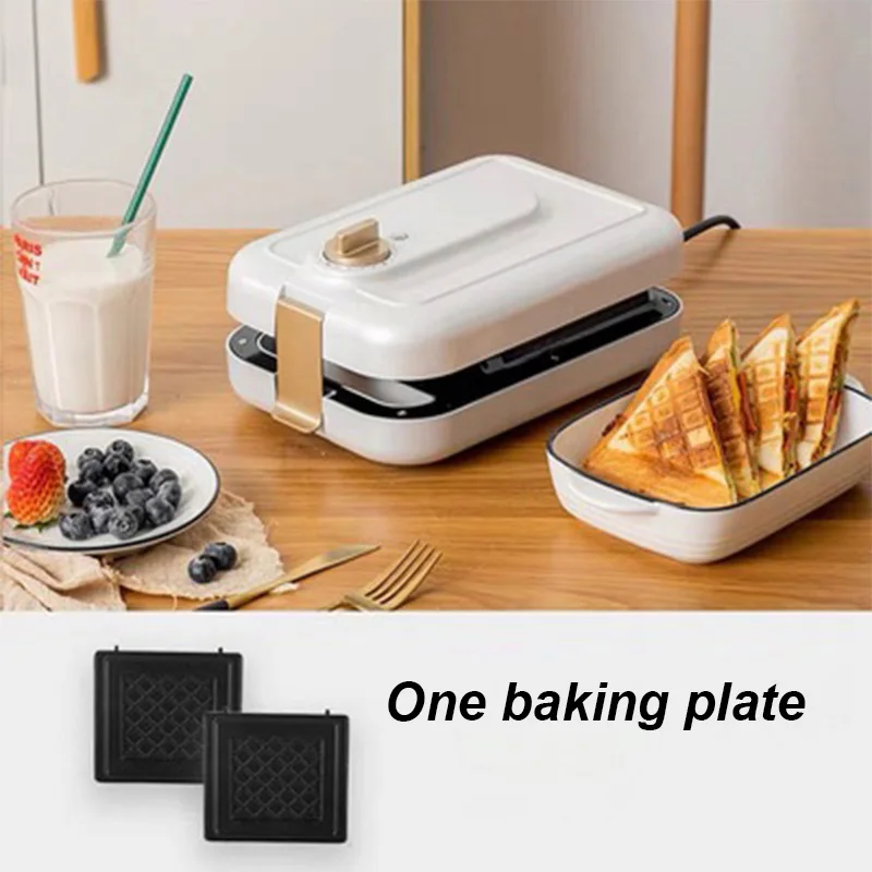 Ivory White Electric Breakfast Maker For Waffles Sandwich  Bubble Egg Cake Toaster Breakfast Station Machine With 3 Trays