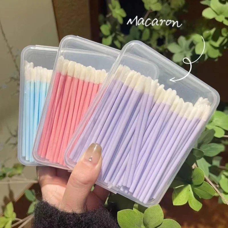 50/100 個使い捨てリップブラシメイクアップツール中空リップワンドナイロンリップグロススティックアプリケーター口紅ワンドセット化粧品ツール