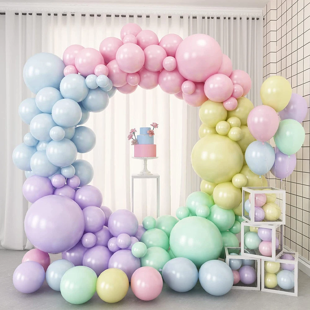 Macaron Party Balloon Set Pink Blue Yellow Colorful Air Ball Baby Shower Children\'s Birthday Wedding Anniversary Birthday Decor