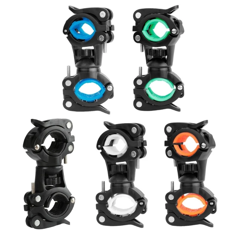 yunyun Bike Torch Clamps 360ºRotation Bike Flashlight Clip Bike Light Holder Adjustable Flashlight Mount Cycling Accessories