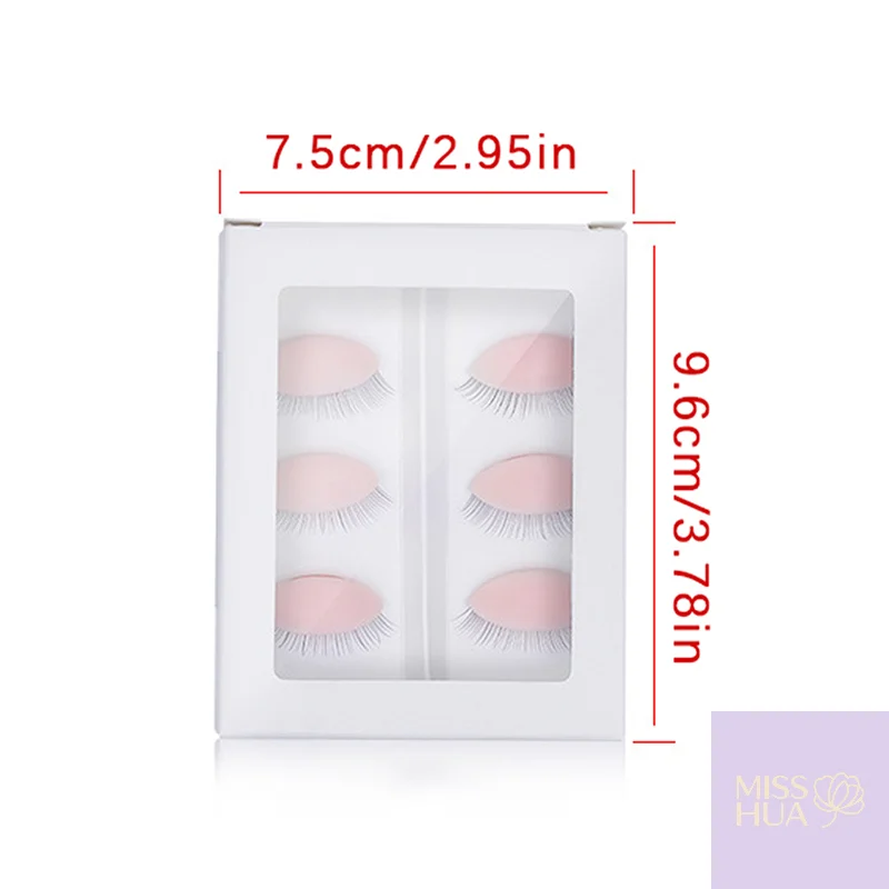HUA 3 Paare/satz Ersatz Falsche Wimpern Verlängerung Praxis Kopf Modell Silikon Abnehmbare Augenlider Tattoo Training Augen Mannequin