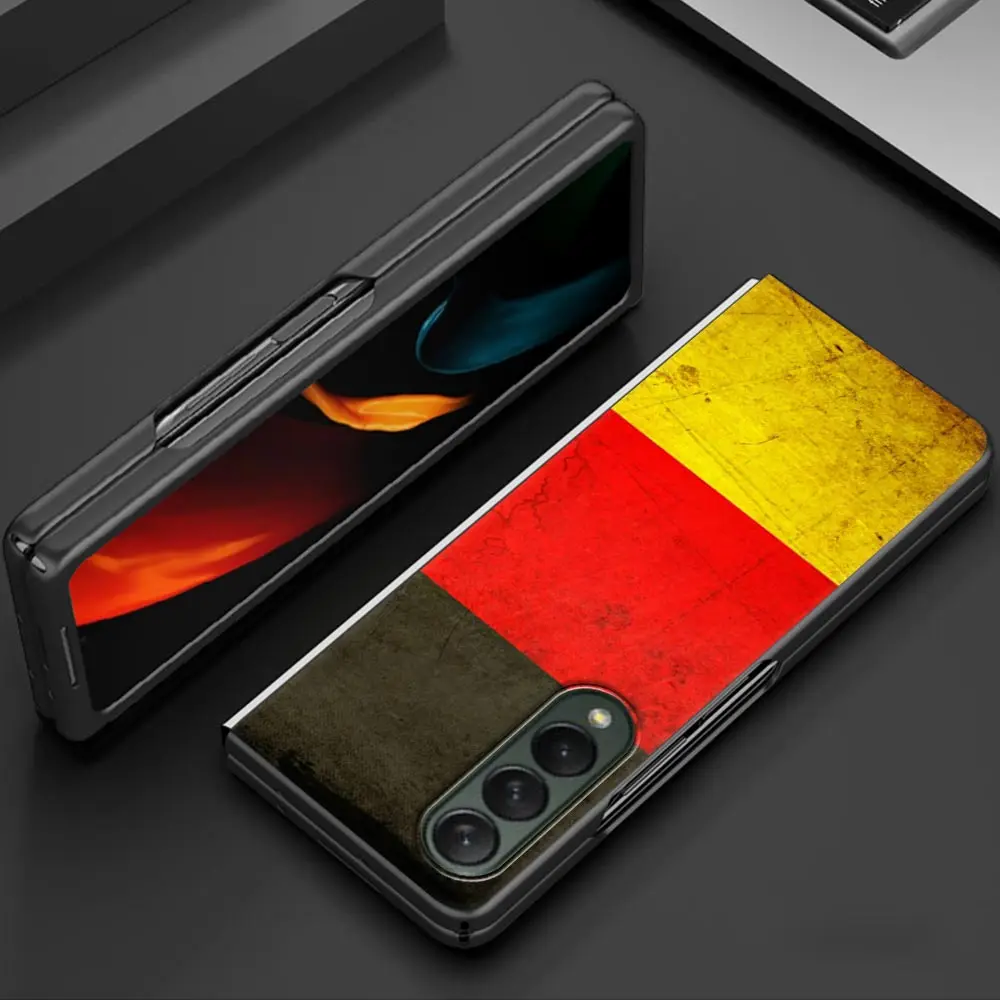 Flaga narodowa RU FR UK etui do Samsung Galaxy Z Fold3 obudowa telefonu komórkowego luksusowa twarda obudowa PC Z krotnie 3 czarna moda Capa