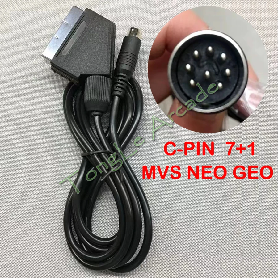 Round RGBS To EUR SCART Conversion Cable, for MD2 / SS / MVS NEO GEO Retro Game Console NES DVD Player Composite Video Equipment