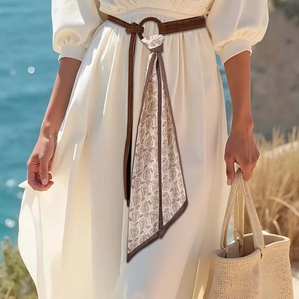 العرقية نمط الكاجو حزام مطبوع البوهيمي نمط قابل للتعديل الرجعية الجاكار حزام حزام تنورة الملحقات