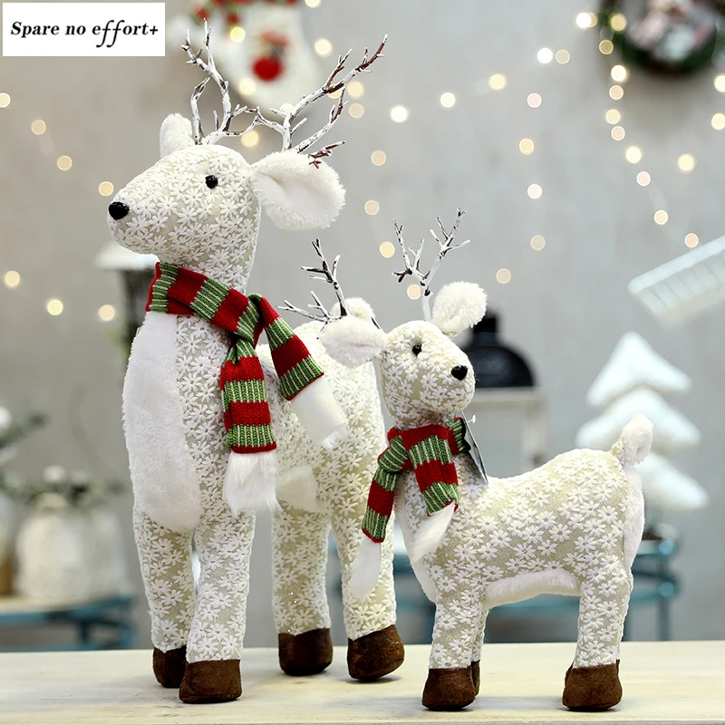 Santa Claus Reindeer Doll Plush Ornaments Christmas Decor Holiday Decoration Holiday Party Figurine Decoration Arrangement Dolls