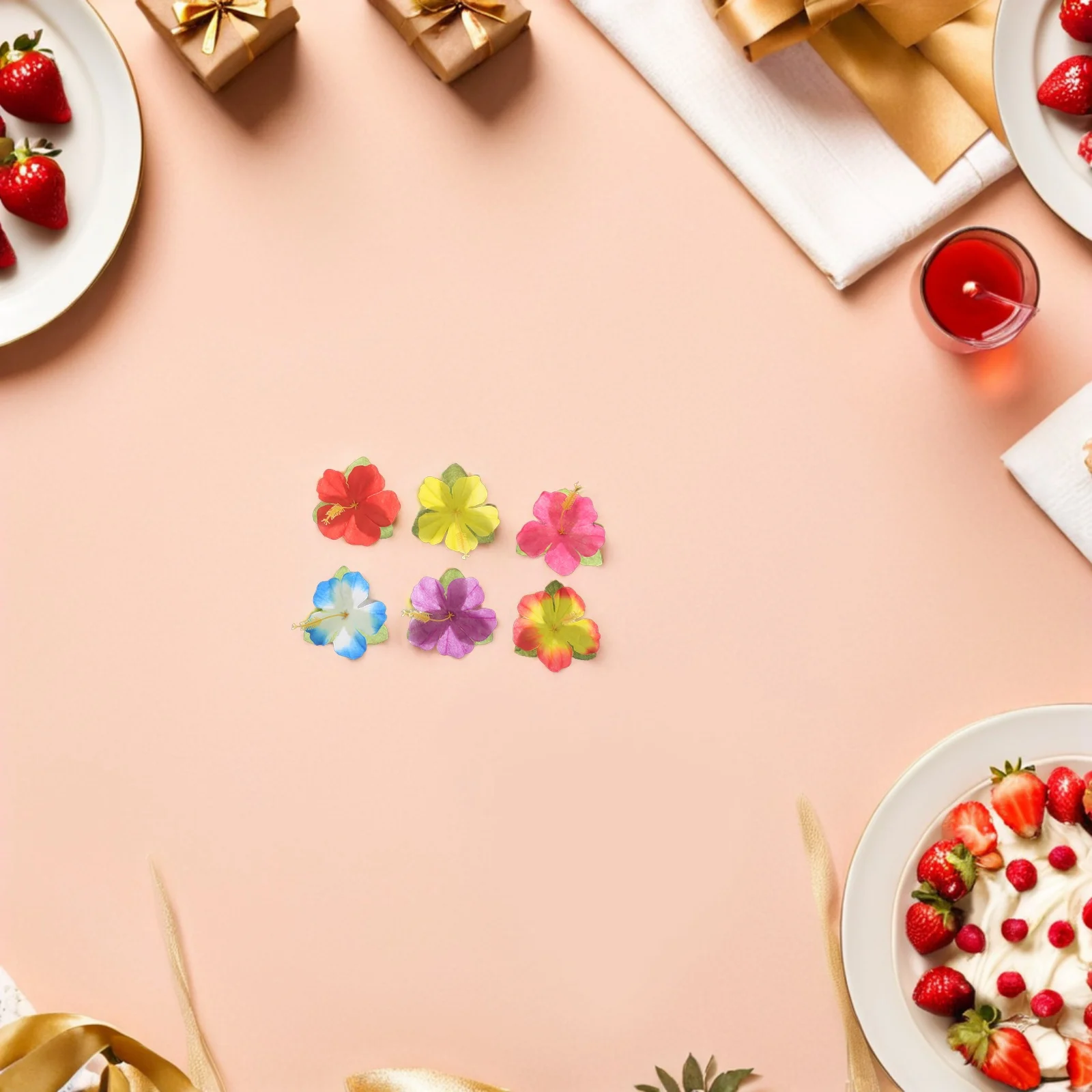 

112Pcs Tropical Hawaiian Party Decorations Supplies Artificial Palm Tree Leaves Faux Monstera Stems Hibiscus Flowers for Luau