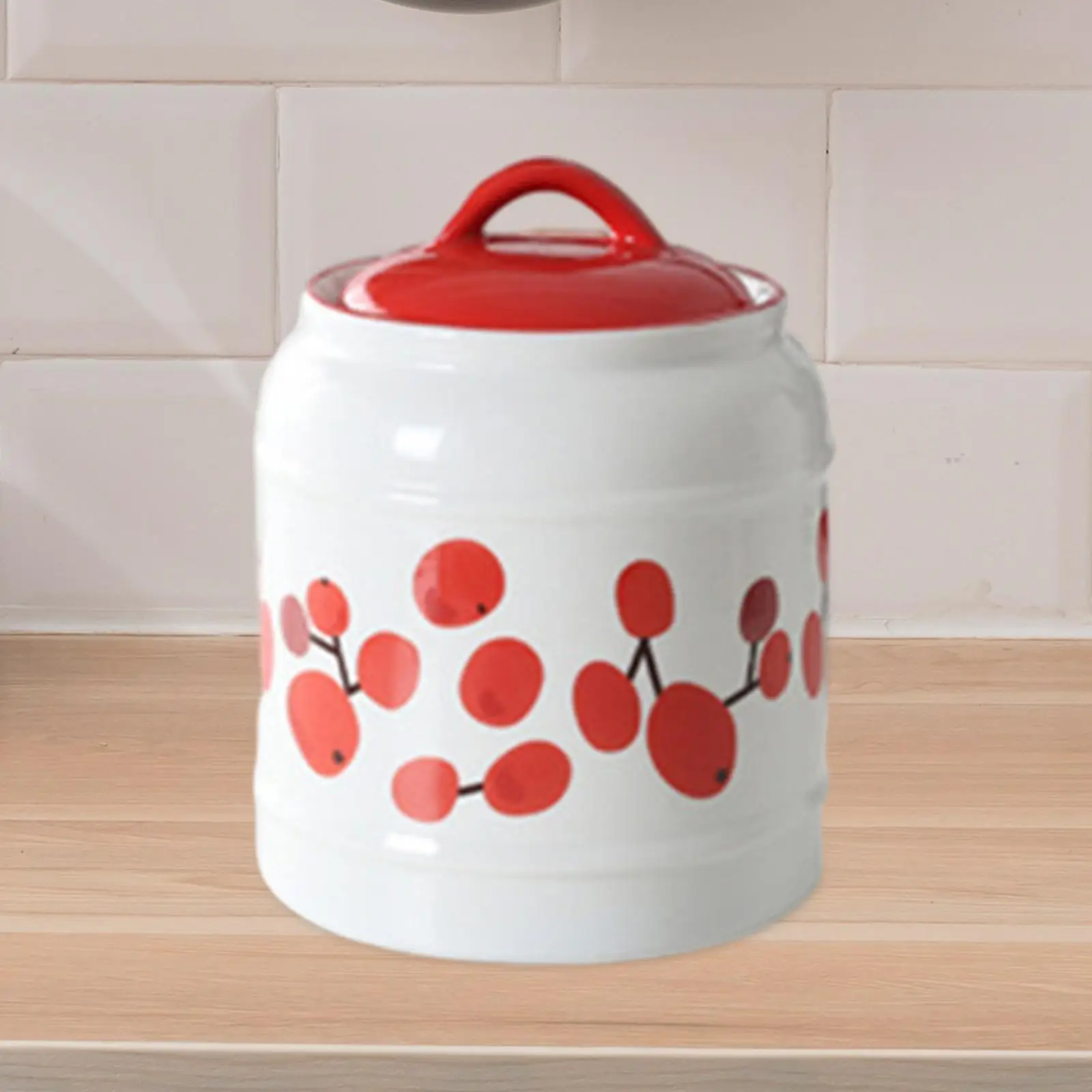 

Kitchen Canisters, Ceramic Food Jar, 1.5L Multiuse Porcelain Storage Jar Porcelain Tea Canister for Cereal Spice Pet Treat