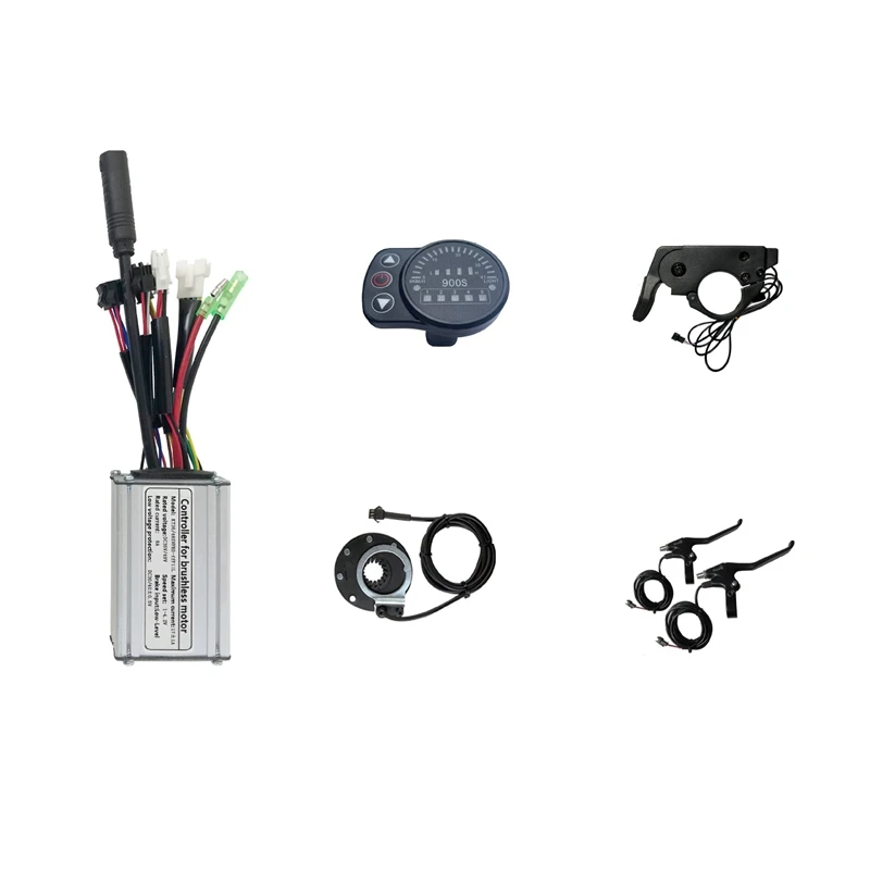 

E-Bike Sine Wave Brushless Controller 36V 48V 350W 17A With LED900S Display E-Bike Light Display