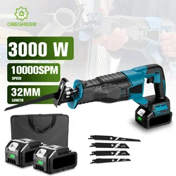 10000SPM 3000W Electric Reciprocating Saw Rechargeable Electric Saw Metal Wood Cutting Machine For Makita 18V Battery Pin