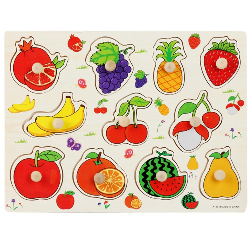 

Montessori Wooden Puzzle Toys Early Educational 3D Puzzle Hand Grab Board Alphabet Intellectual Cognitive Puzzle Game