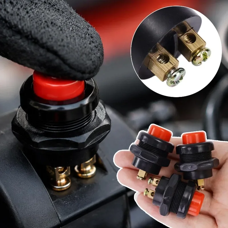 Momentary Push Button Car Start Reset Switch Heavy Duty No Welding Screw Wiring  for Motorcycle E-bike Horn Modification DIY