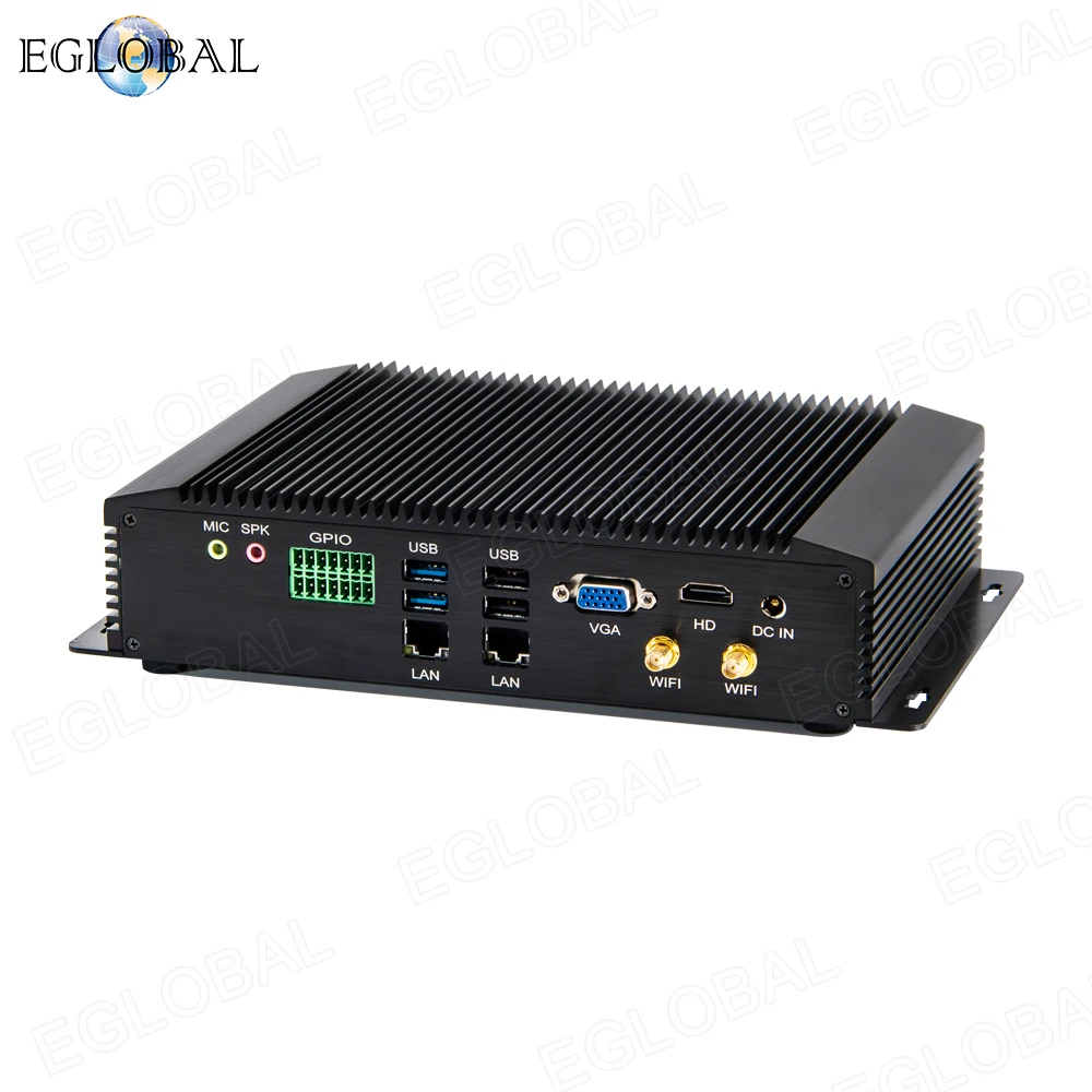 EGLOBAL 산업용 미니 PC, 윈도우 리눅스 DC9V-36V 컴퓨터, 인텔 코어 i7, i5, 6x RS485 COM, 듀얼 RJ45 LAN, 미니 PC, 8x USB, WiFi 4G LTE