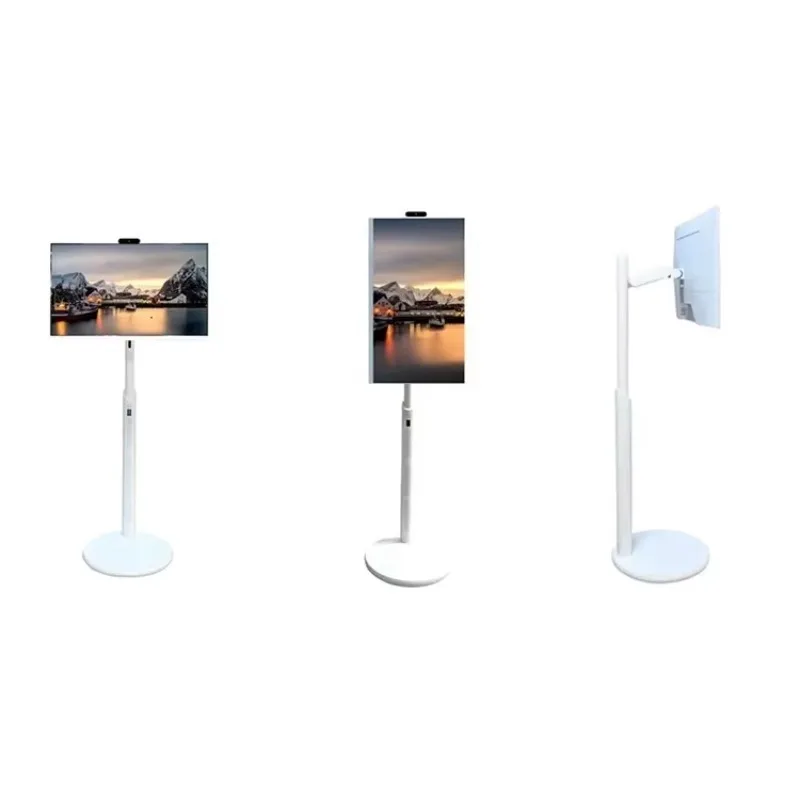 27-inch Movable Bestie Machine Smart Touch Screen Android OS All-Metal Floor Stand for Elevator Video Fitness and Office Use