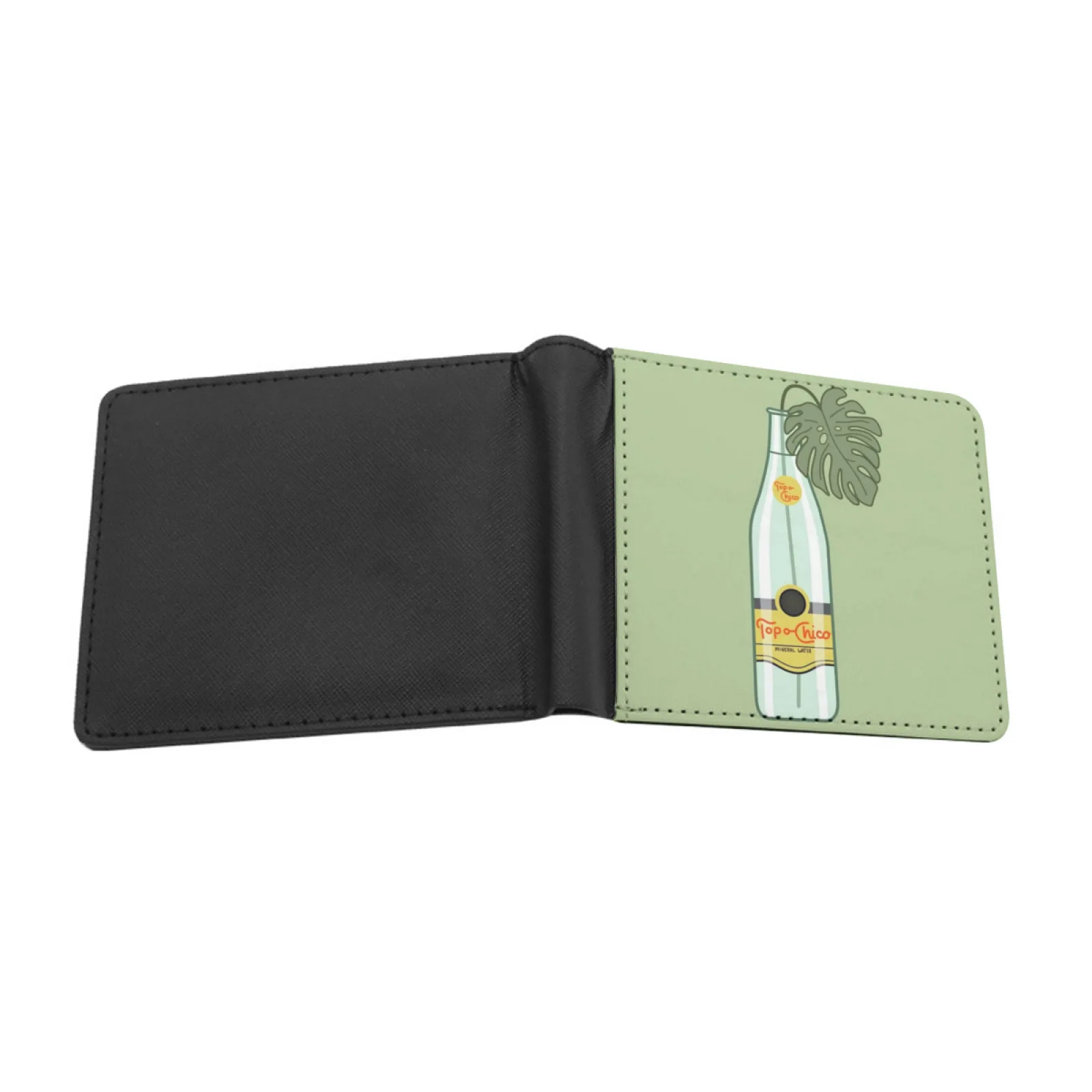 Monstera Topo Chico Short Men's Wallet Multifunction Purse Male Pu Leather Wallet Monstera Topo Chico Water Sparkling Drink