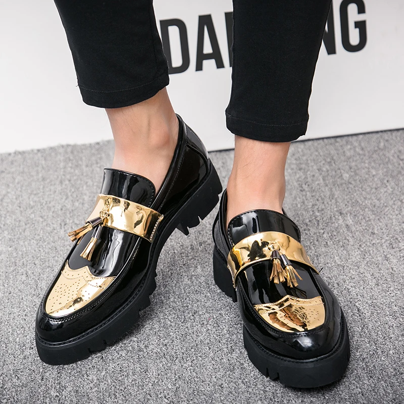 Luxury Tassle Slip On Loafers Men Shoes Brogue Soft Casual Polish Leather Shoes Men Party Wedding Shoes For Man Free Shipping