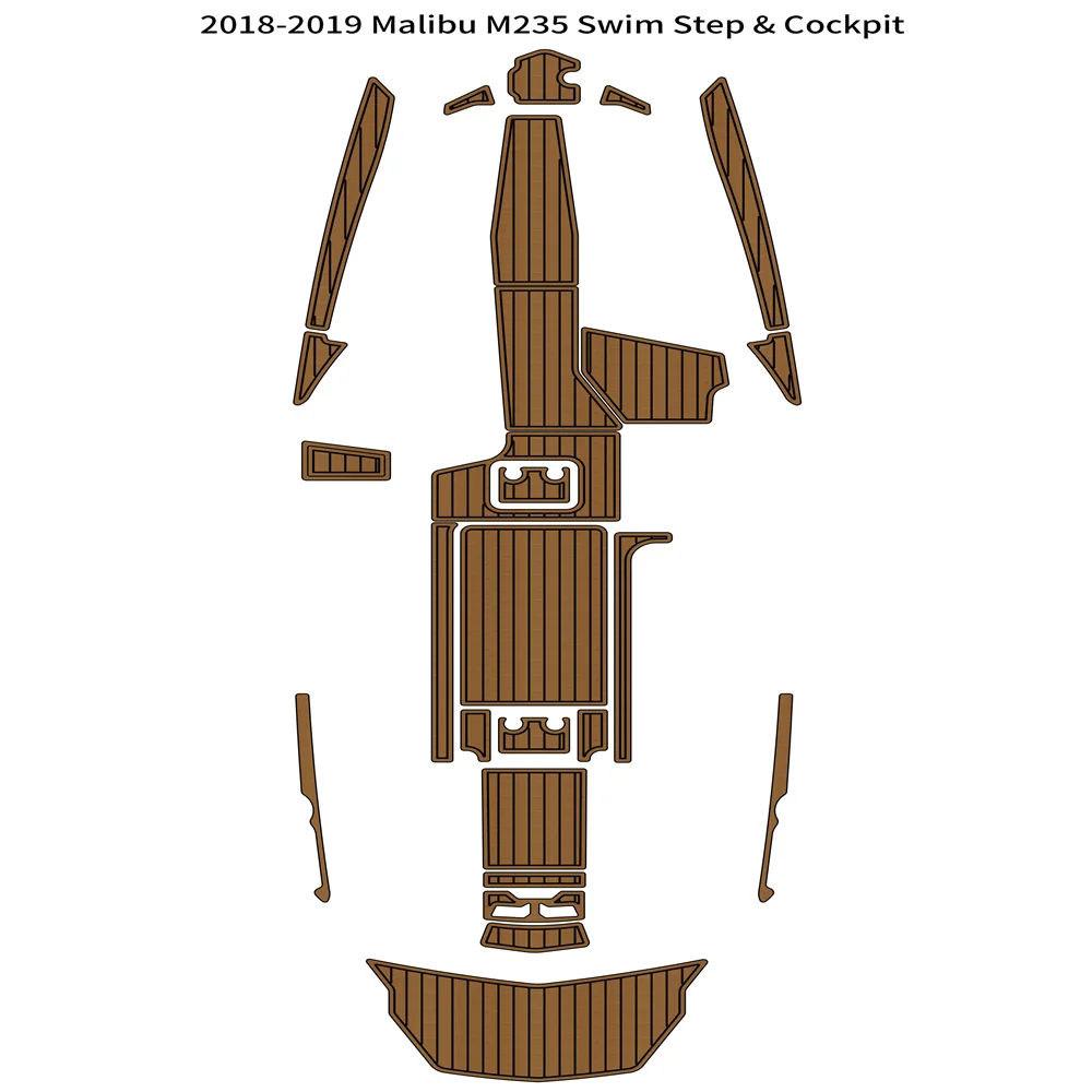 

2018-2019 Malibu M235 Swim Step Cockpit Boat EVA Faux Foam Teak Deck Floor Pad