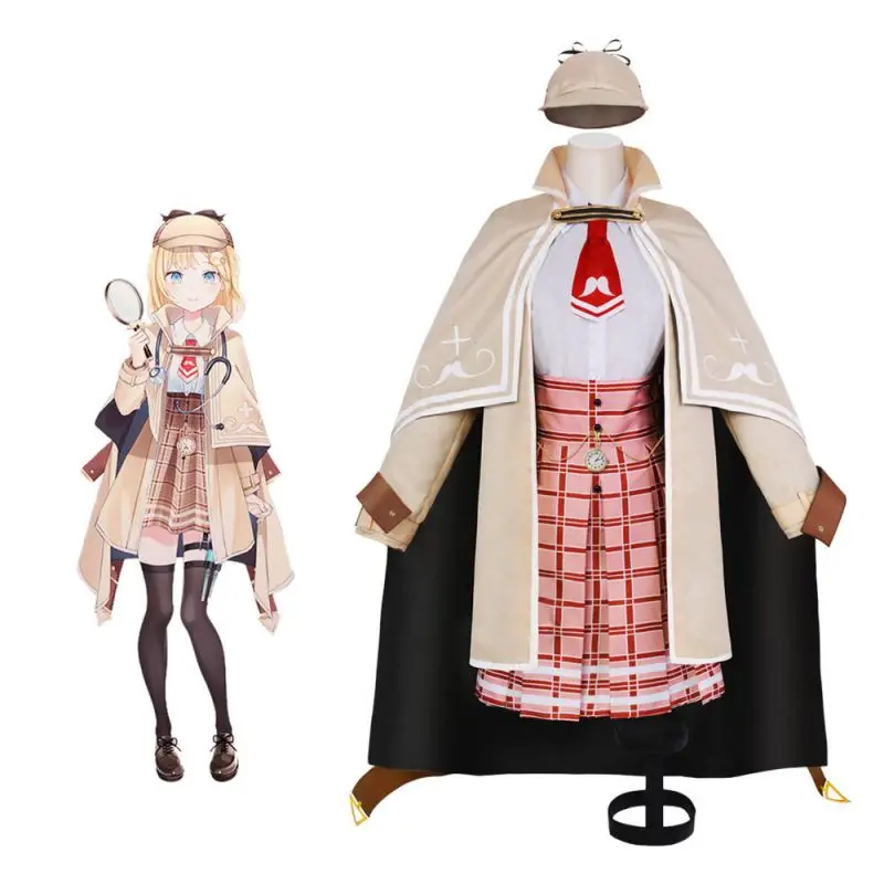 

VTuber Watson Amelia Cosplay Costume Hololive EN YouTuber Ame British Style Detective Uniform Skirt Suits