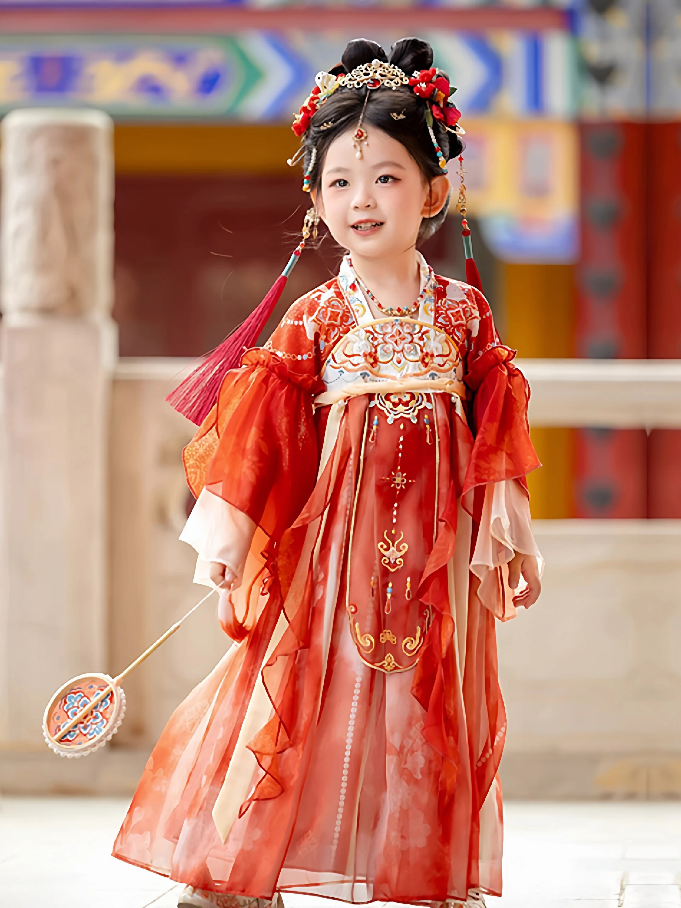 vetements-pour-enfants-style-princesse-hanfu-nouvelle-broderie-de-style-chinois-jupe-plissee-manches-courtes-col-carre-tissu-fin