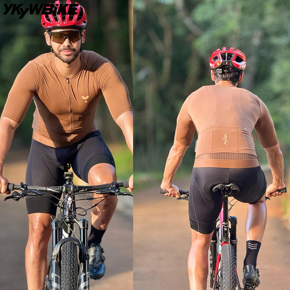 YKYWBIKE 2026 Herren Kurzarm-Radtrikot Pro-Team Atmungsaktiv Schnelltrocknend Elastisch Rennrad MTB Radsport-Sportbekleidung – Detail 1