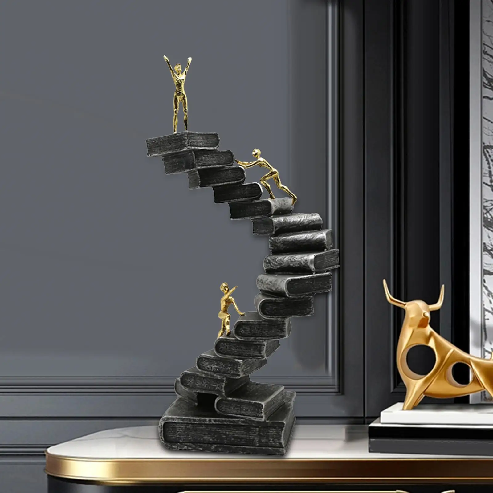 Ladder Sculpture Thinker Figurine for Bedroom Desktop Living Room