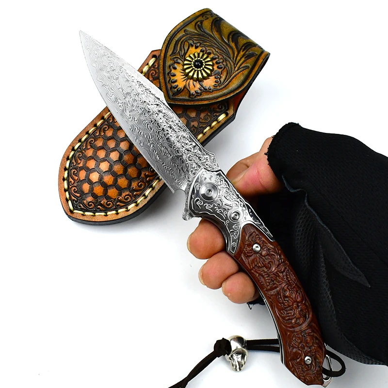 damascus knife collectable high quality  High-end  Boutique gentlemans\'s knife  sharpest  survival  camping  folding knife