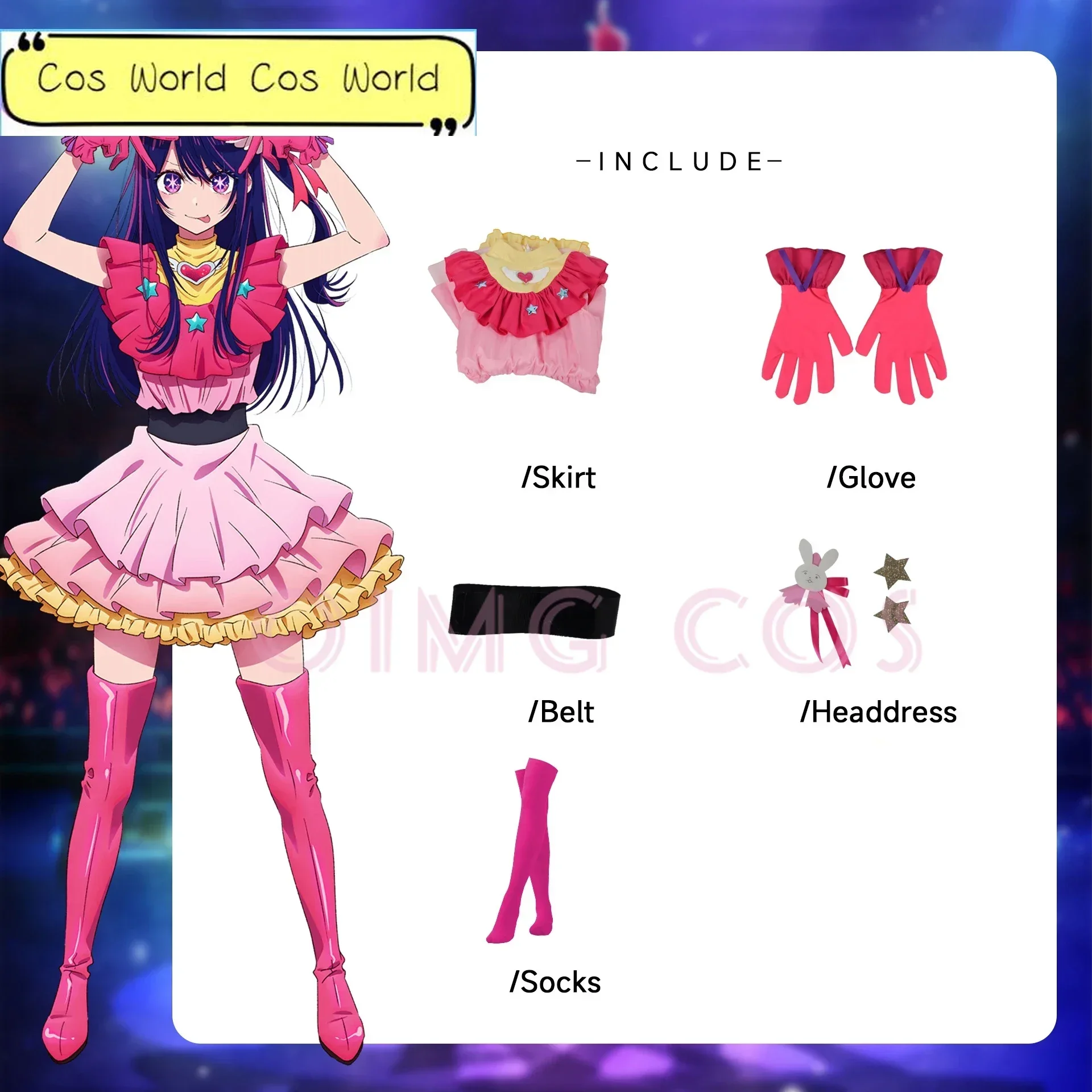 Hoshino Ai Cosplay Costume Costume OSHI NO KO Carnival Uniform Anime Halloween Costumes for Adult Women Kids Girl