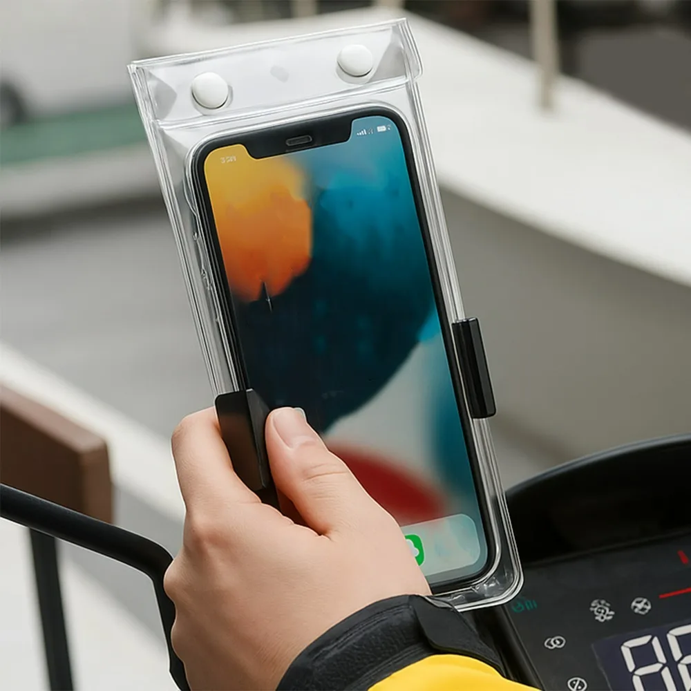 50-1 szt. Uniwersalne Przezroczyste Wodoodporne Etui na Telefon Pokrowce Torby na Telefon Komórkowy do Jazdy na Rowerze, na Zewnątrz — zdjęcie produktu 5