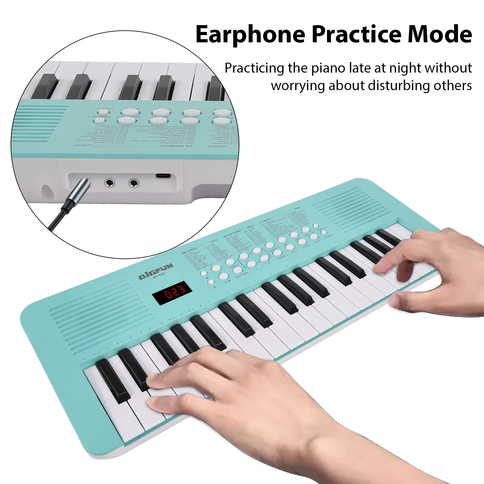 37 Key Electronic Keyboard Piano Dual Power Mode Portable Music Piano Keyboard Gift for Beginners Keyboards Piano