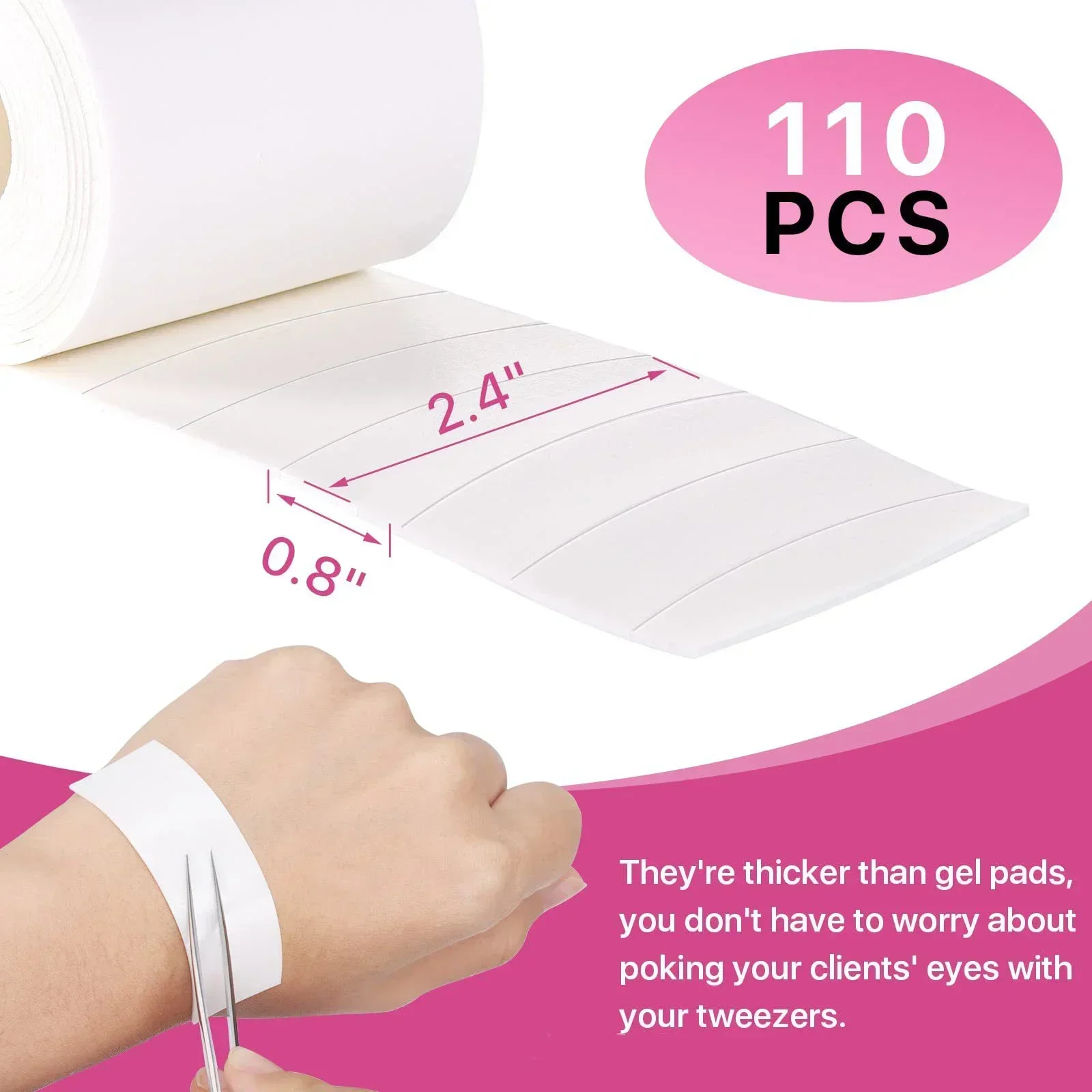 110 stks/rol Patch Gemakkelijk Verwijderen Tape Make-Up Stickers Micro Foam Eyepad Pijnloos Lash PE Foam Eye Onder Wimper Pad