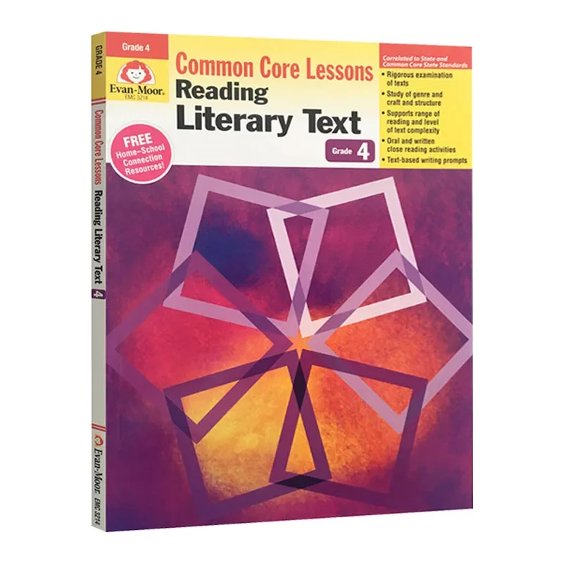 Evan-Moor Reading Literary Text, Grade 4 Workbook,aged 8 9 10 11, English book 9781629381480