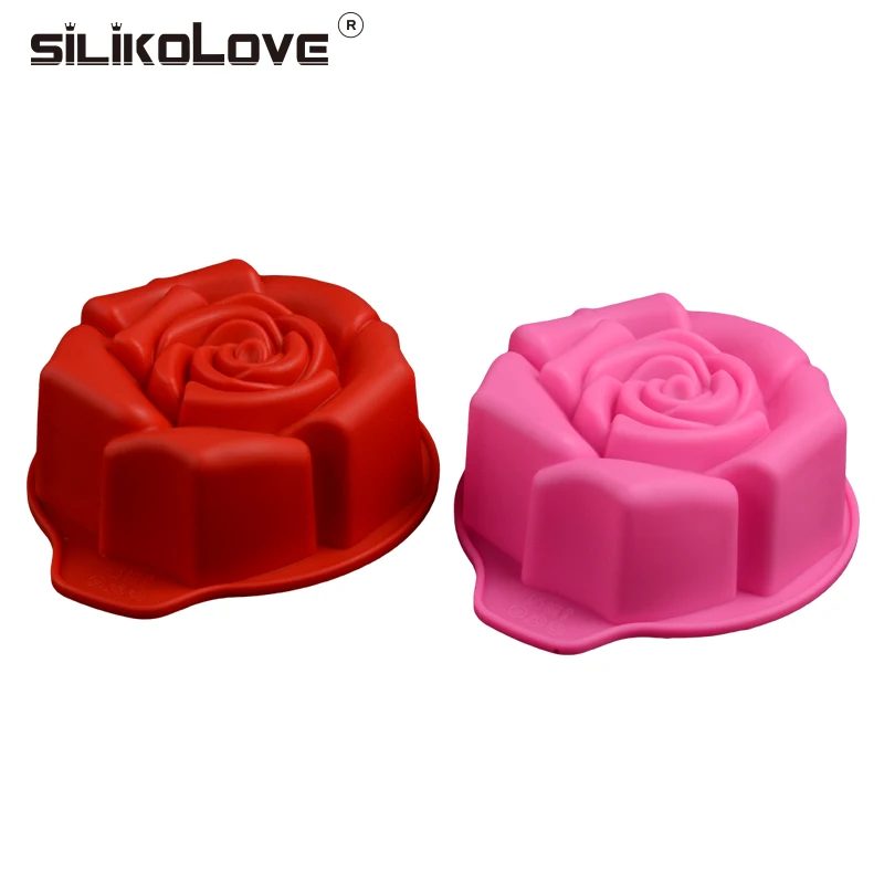 SILIKOLOVE 작은 장미 실리콘 빵 팬 케이크 몰드, 베이킹 실리콘 페이스트리 폼, 베이킹용 3D 실리콘 몰드