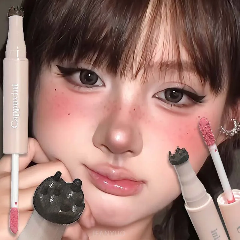 Waterproof Freckle Blush Pen 2 in 1 Double Ended Natural Lifelike Fake Freckles Blush Stick for Lasting Look Dot Spot Pen Makeup