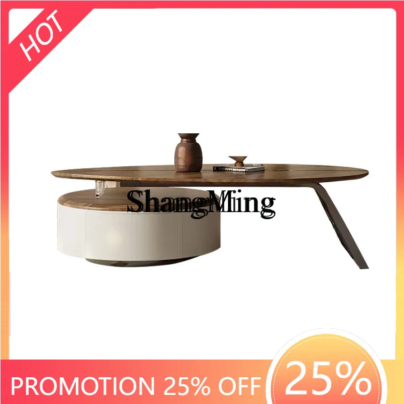 

ZYY Fashion walnut special-shaped leaf coffee table high-end small apartment living room home solid wood medium ancient style