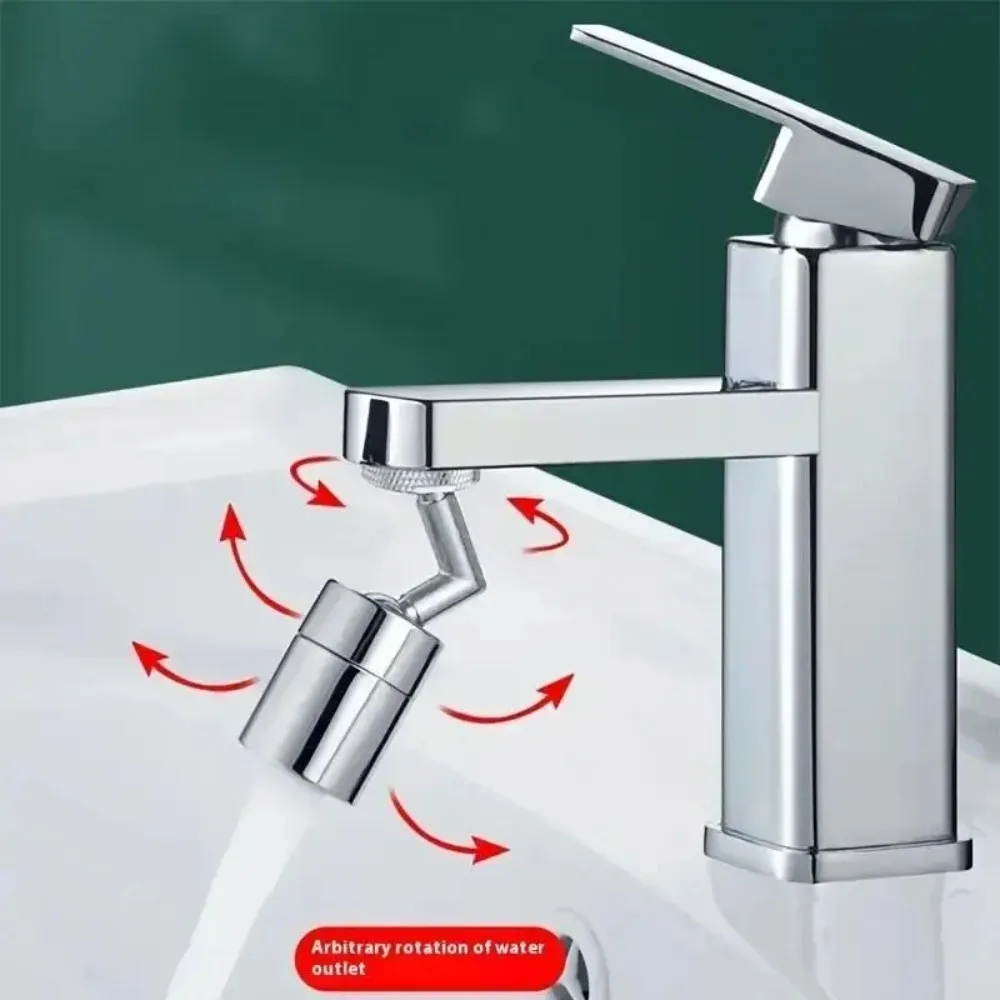 Universal 720 Degree Rotating Faucet Extender Adapter Splash Proof Kitchen Bathroom Single Mode Bubbler Nozzle for Water Saving