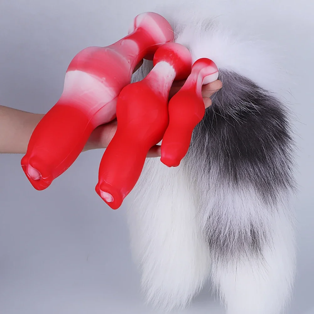 قضيب اصطناعي مؤخرة ذيل الذئب قضيب جنسي للنساء ، قضيب حيوان تأثيري ، قضيب الكلب Bdsm دسار ، زوجين يمزح تحفيز الشرج ، الكبار المثيرة