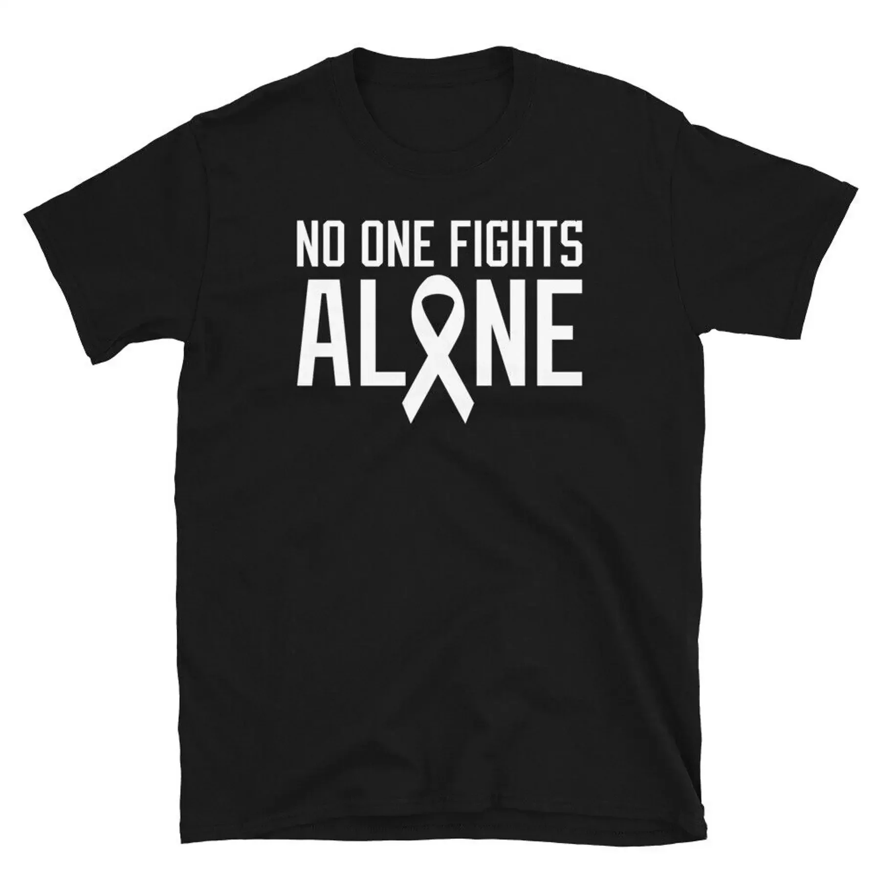 Lung Cancer No One Fights Alone Support Awareness Short Sleeve Unisex T Shirt