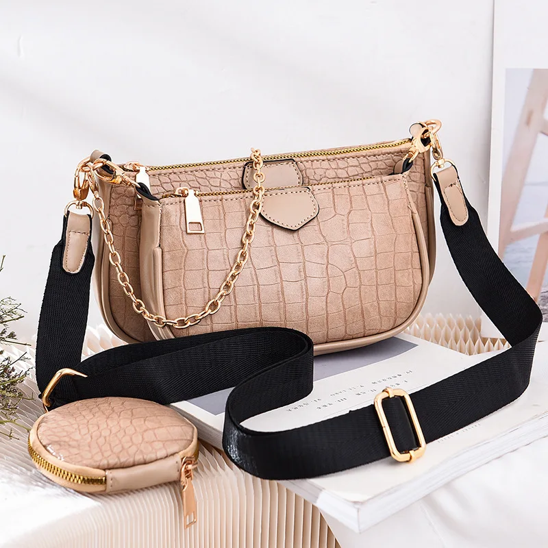 Shoulder Side Handbag for Women, Clutch with Coin Purse, Chain Strap, Small Crossbody Bag, Trendy Design