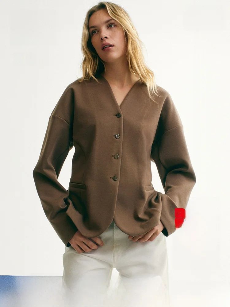 

Женский костюм H&M, весна 2026, для повседневной носки, из смесовой ткани (хлопок/полиэстер), толстовка, верхняя одежда, удобный, повседневный, модный