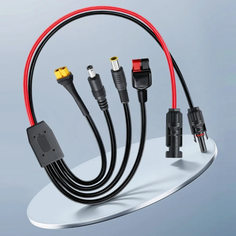 High Current 13A Solar Panel Cable With DC7909 DC5521 XT60 Connectors Solar Charging Cord Wide Compatibility 39.37in 896C