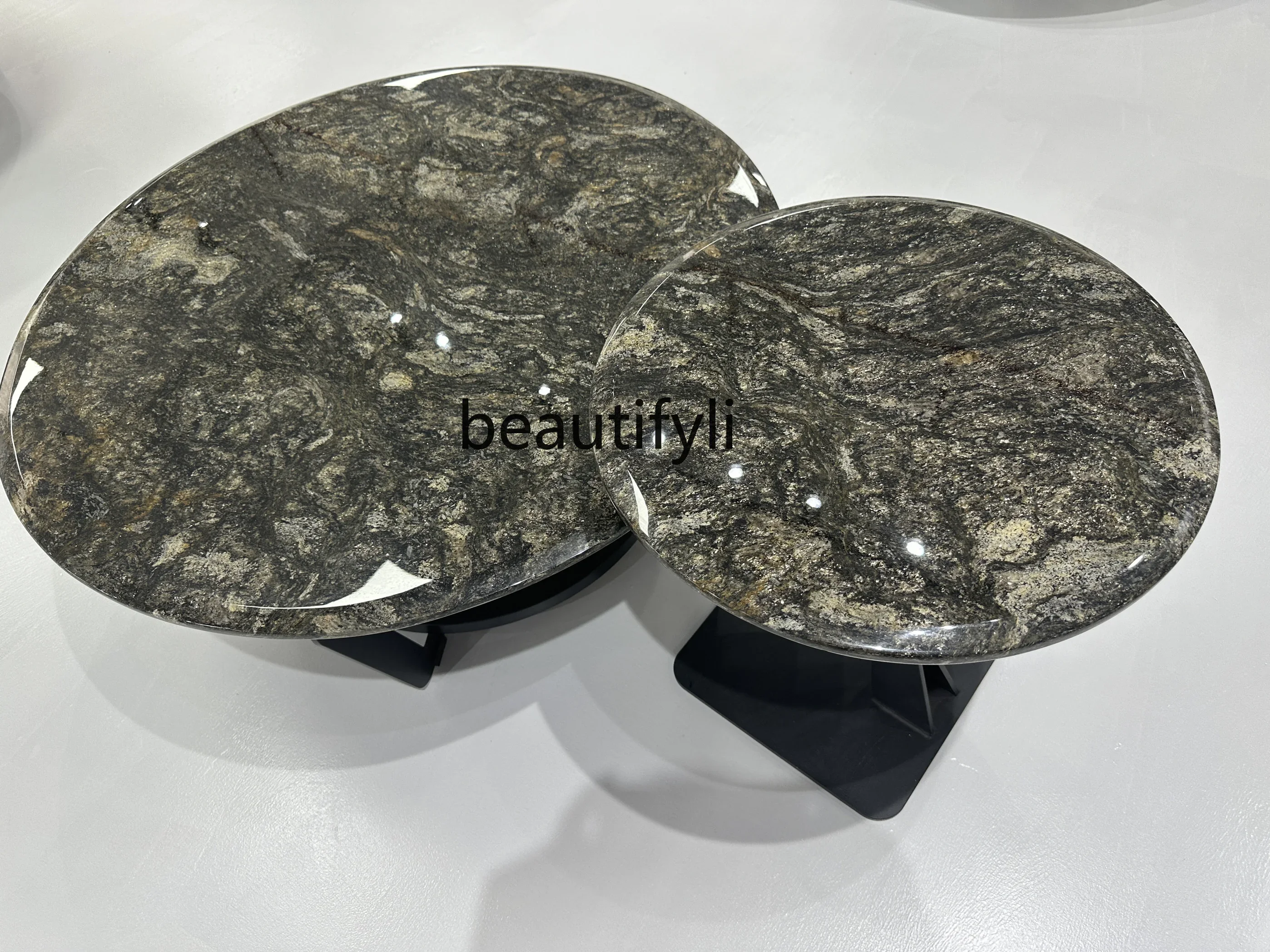 

K185 Natural Marble Luxury Stone Endtable Living Room Villa Household round Tea Table Light Luxury
