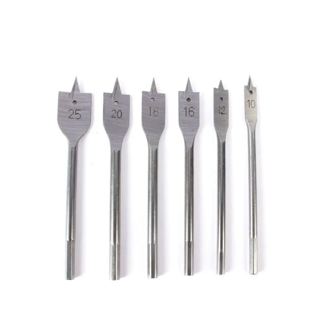 

High-carbon Steel Woodworking Tool Sets Long Durable Wood Flat Drills Three-point Bit Set Hexagonal Shank Flat Drill