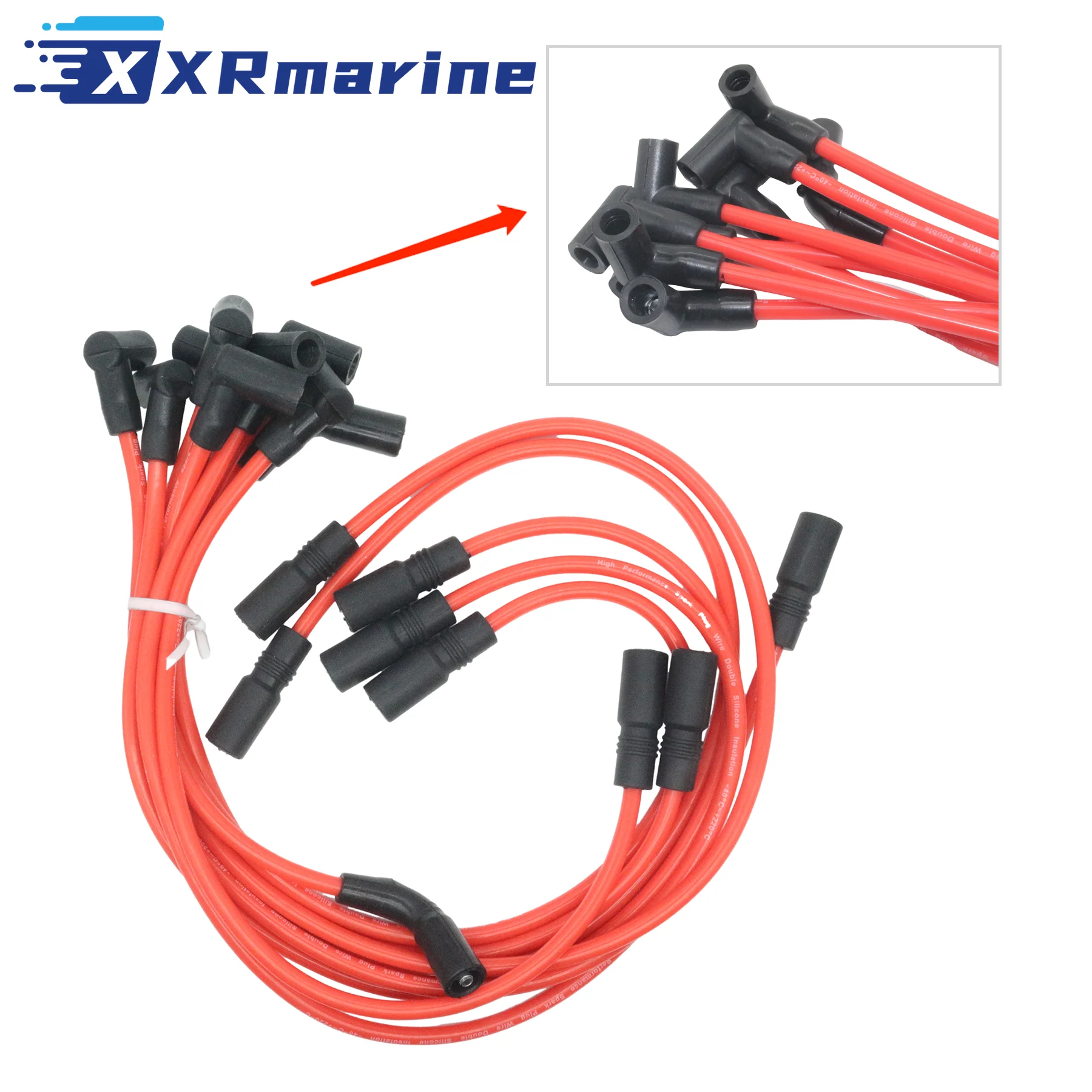 Spark Plug Wire Set 3888328 For Volvo Penta V8 5.0 / 5.7 GM-MPI 3859000 Replace Mercruiser 84-816608A1