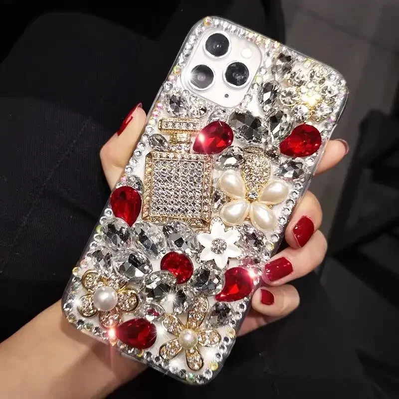 Luxury Handmade Jewelled Glitter Rhinestone Bottle Diamond Phone Case for Samsung A70S A52 A71 A51 A72 A73 A53 A33 A74 A54 A34