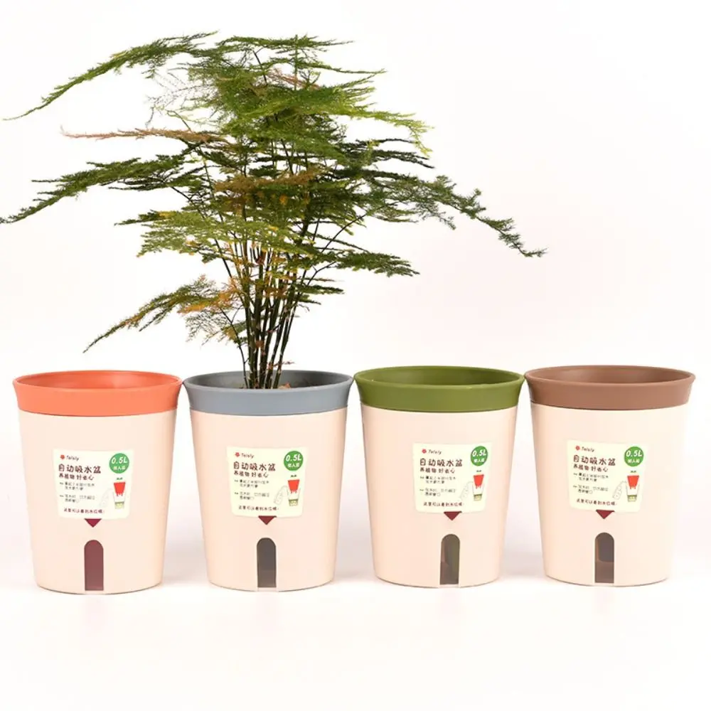 Plastic Lazy Hydroponic Flower Pot Self Watering Planter Living Room Succulent Plant Pot Office Decor