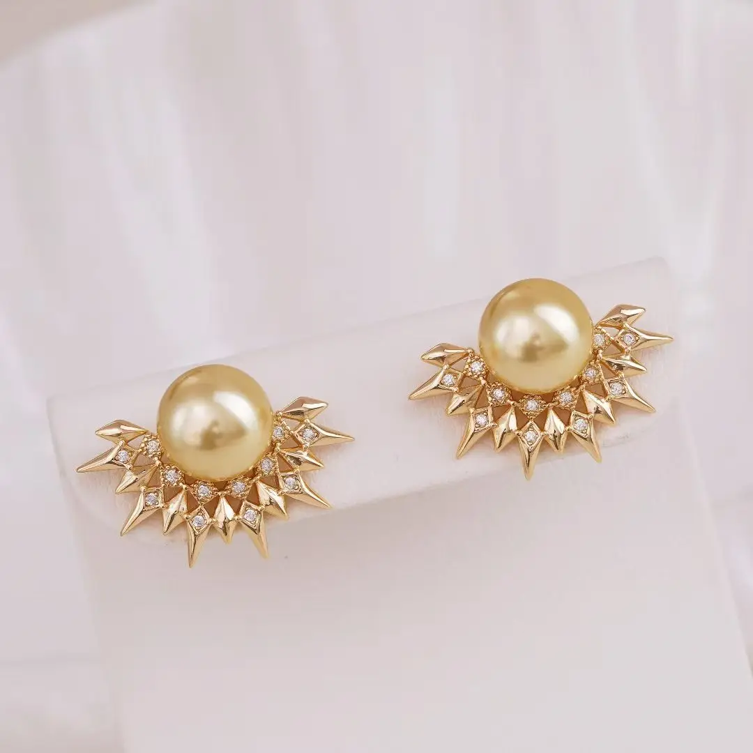 

S925 Sterling Silver Earrings Base Findings Mountings Jewelry Mounts Fittings Accessories for 9-10mm Pearls 3 pairs/lot