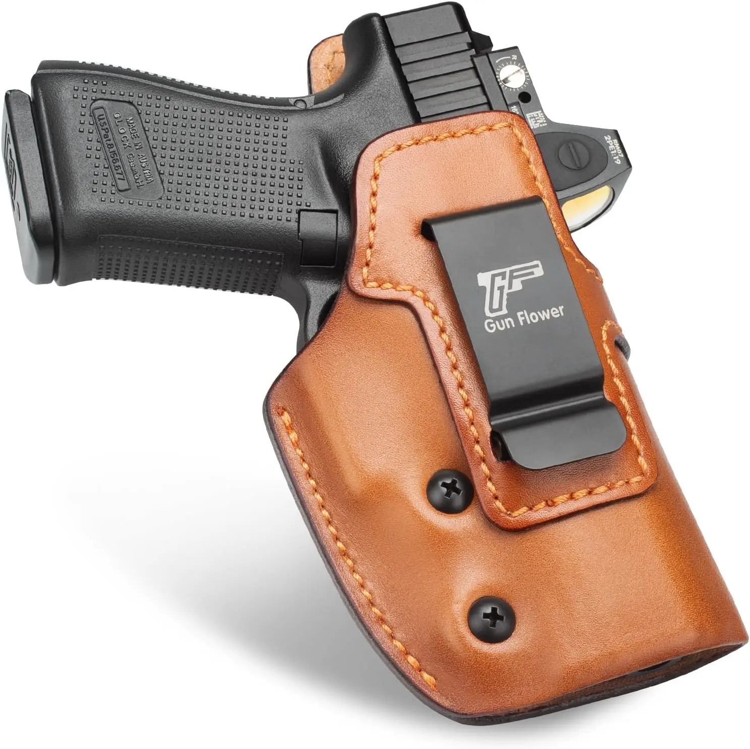 IWB Leather Holster Fit:Glock 19 19X 23 32 44 45 (Gen 1-5) /MOS &Ruger RXM,1.5