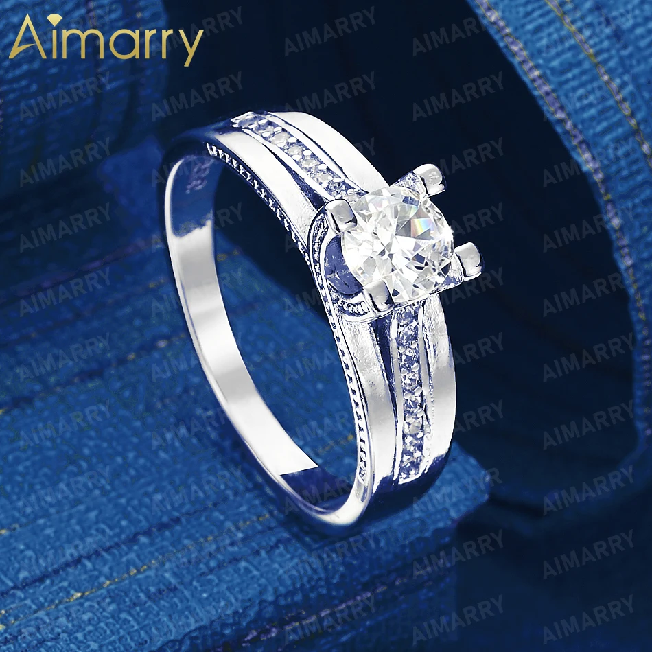 925 Sterling Silver 7-10# Classic Four Claw Set AAA Zircon Ring Women's Party Banquet Anniversary Fashion Jewelry