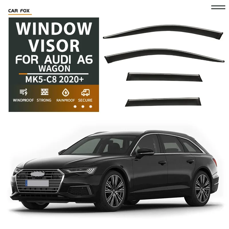 Visera para Ventana de Coche Compatible con AUDI A6 Versión Familiar 2020-2024, Protector Solar y de Lluvia, Deflector de Viento, Protector Climático