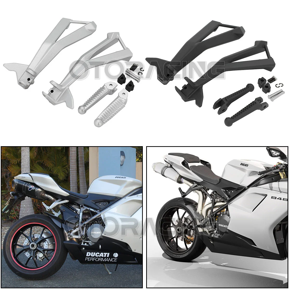 

Motorcycle Passenger Rear Foot Peg Brackets For Ducati 848 2008 EVO/Corse 2012-2013 1098/S 2007-2008 1098/S 2010-2011