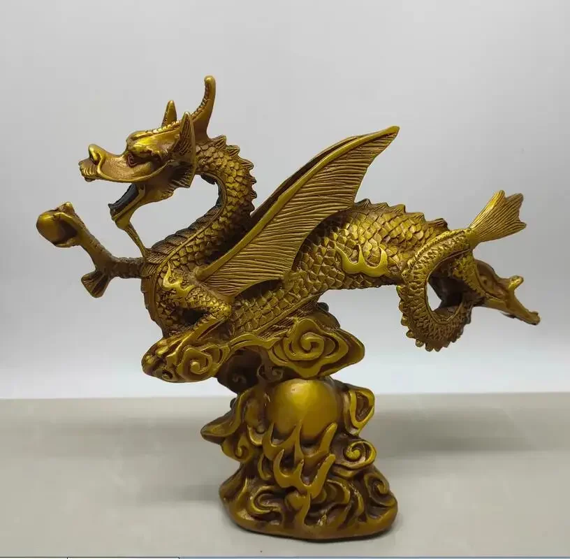 Metal Flying Dragon 19cm High Decorative Decoration Home, Office, Cultural and Creative Decoration